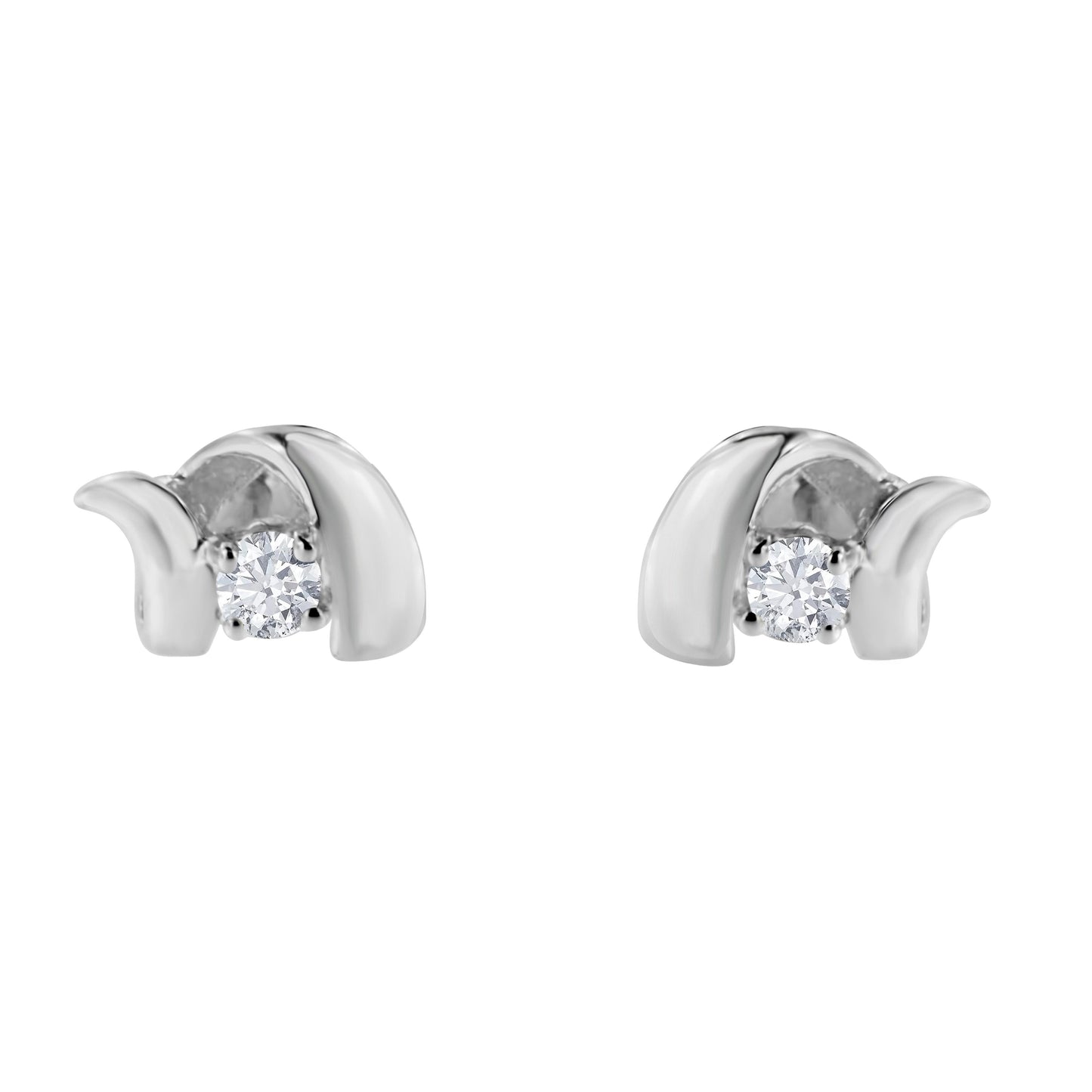 .925 Sterling Silver Round Cut Diamond Fashion Stud Earrings (0.10 cttw, I-J Color, I2-I3 Clarity) Bids.com