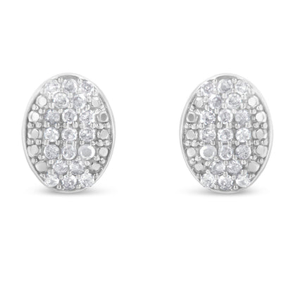 Sterling Silver Round Diamond Oval Cluster Earrings (1/2 cttw, I-J Color, I2-I3 Clarity) Bids.com