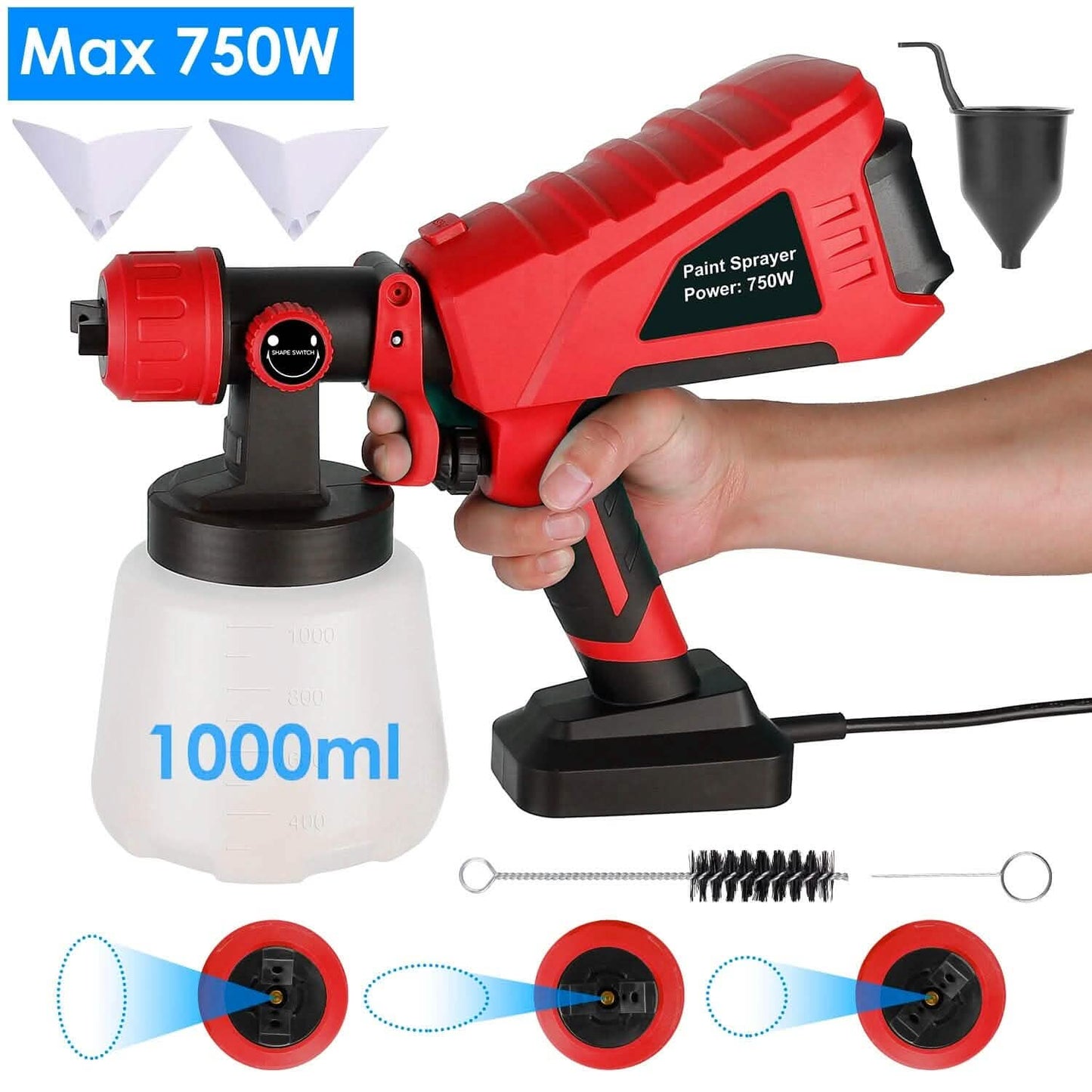750W Electric Paint Sprayer Handheld with 3 Spray Patterns DailySale