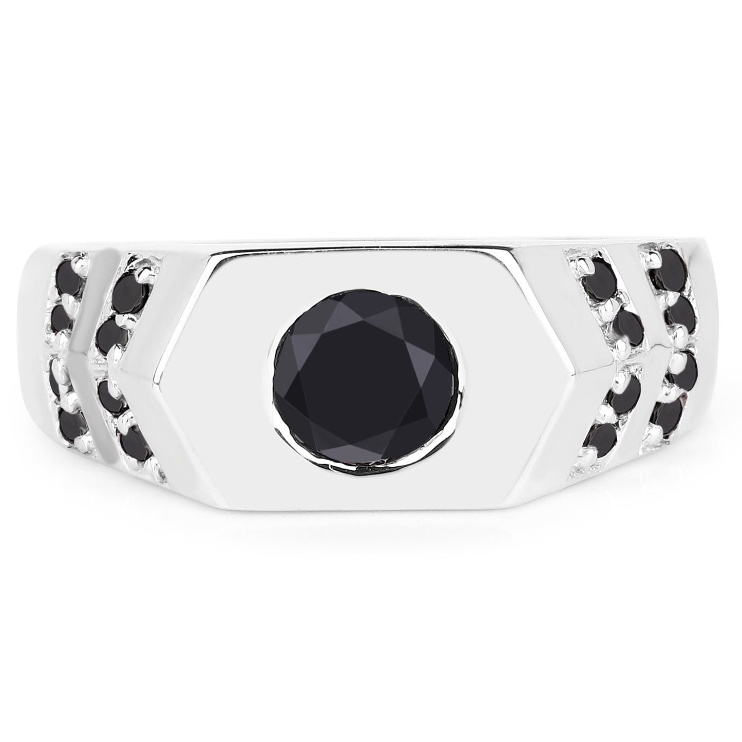 1.53 Carat Genuine Black Diamond .925 Sterling Silver Ring Bids.com