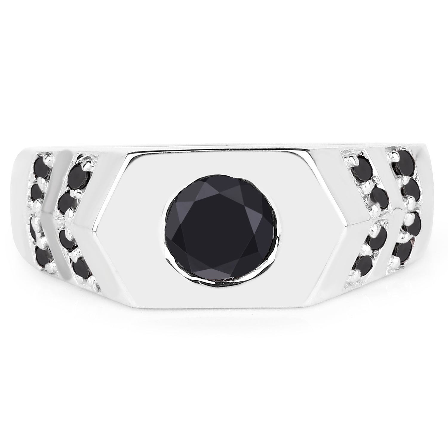 1.53 Carat Genuine Black Diamond .925 Sterling Silver Ring Bids.com