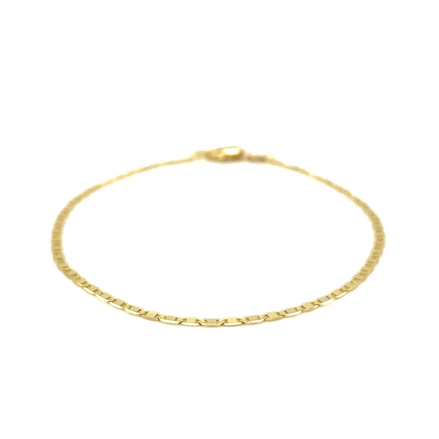 10k Yellow Gold Mariner Link Anklet 1.7mm Bids.com