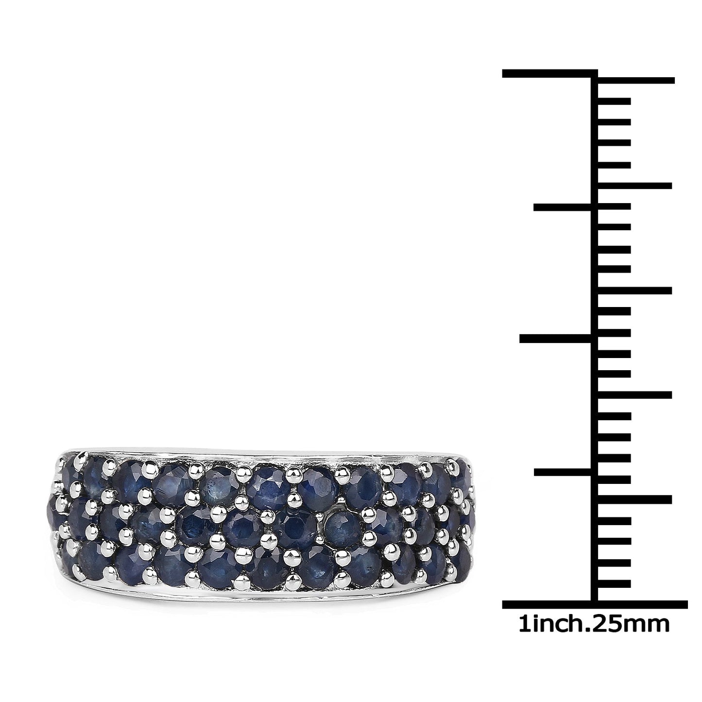 1.70 Carat Genuine Blue Sapphire .925 Sterling Silver Ring Bids.com