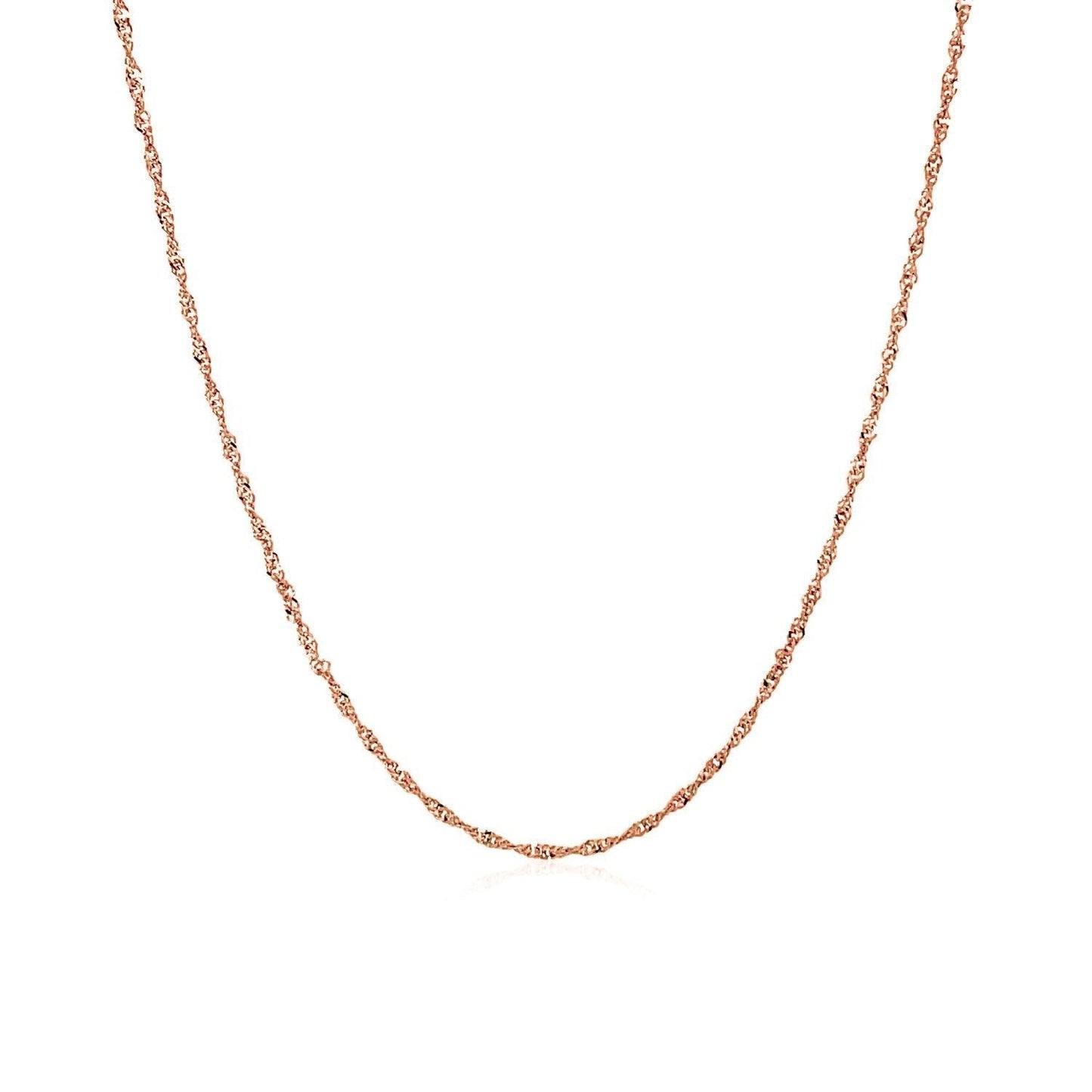 14k Rose Gold Singapore Chain 1.0mm Bids.com