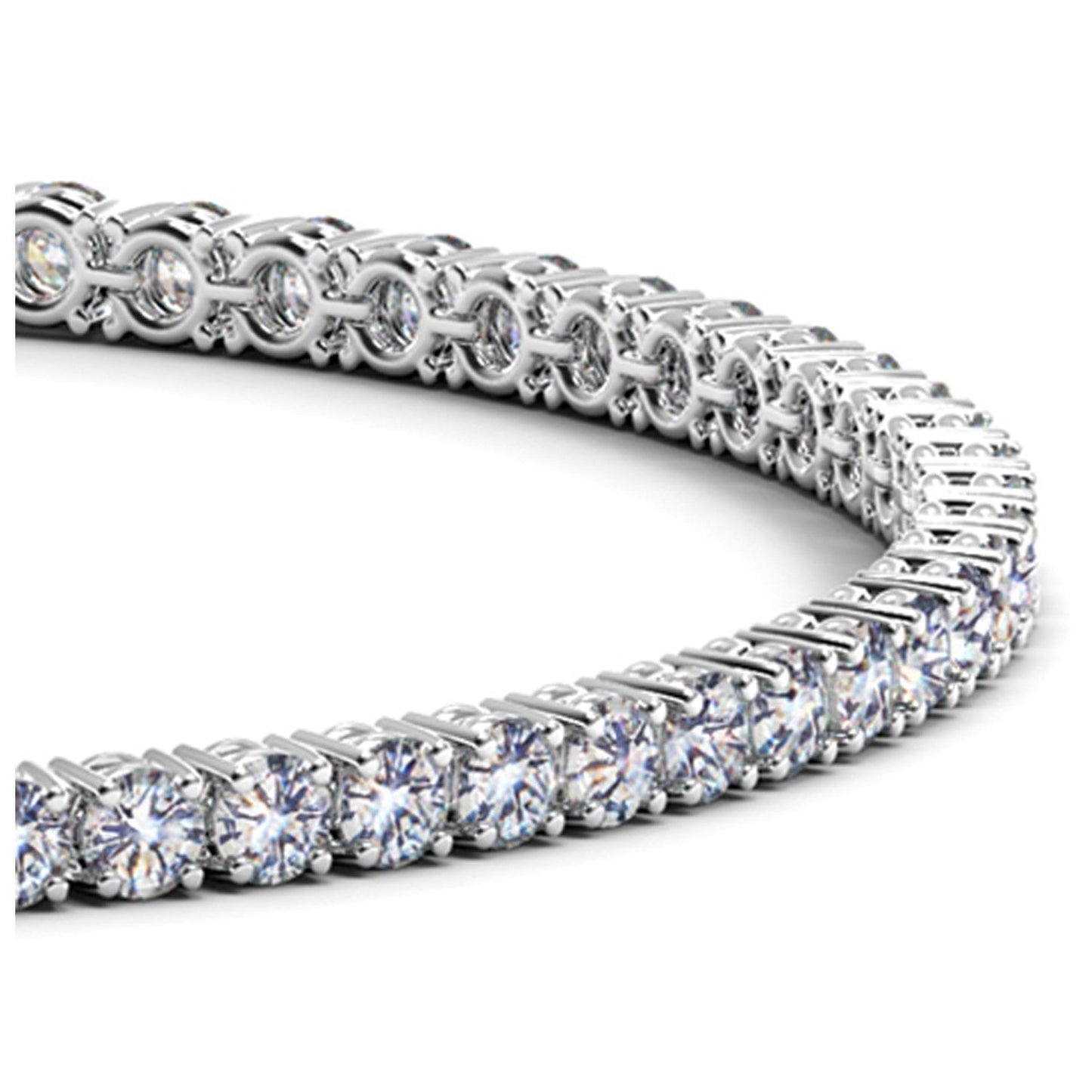 Lab Grown Round Diamond Tennis Bracelet in 14k White Gold (4 cctw F/G  VS2/SI1) Bids.com