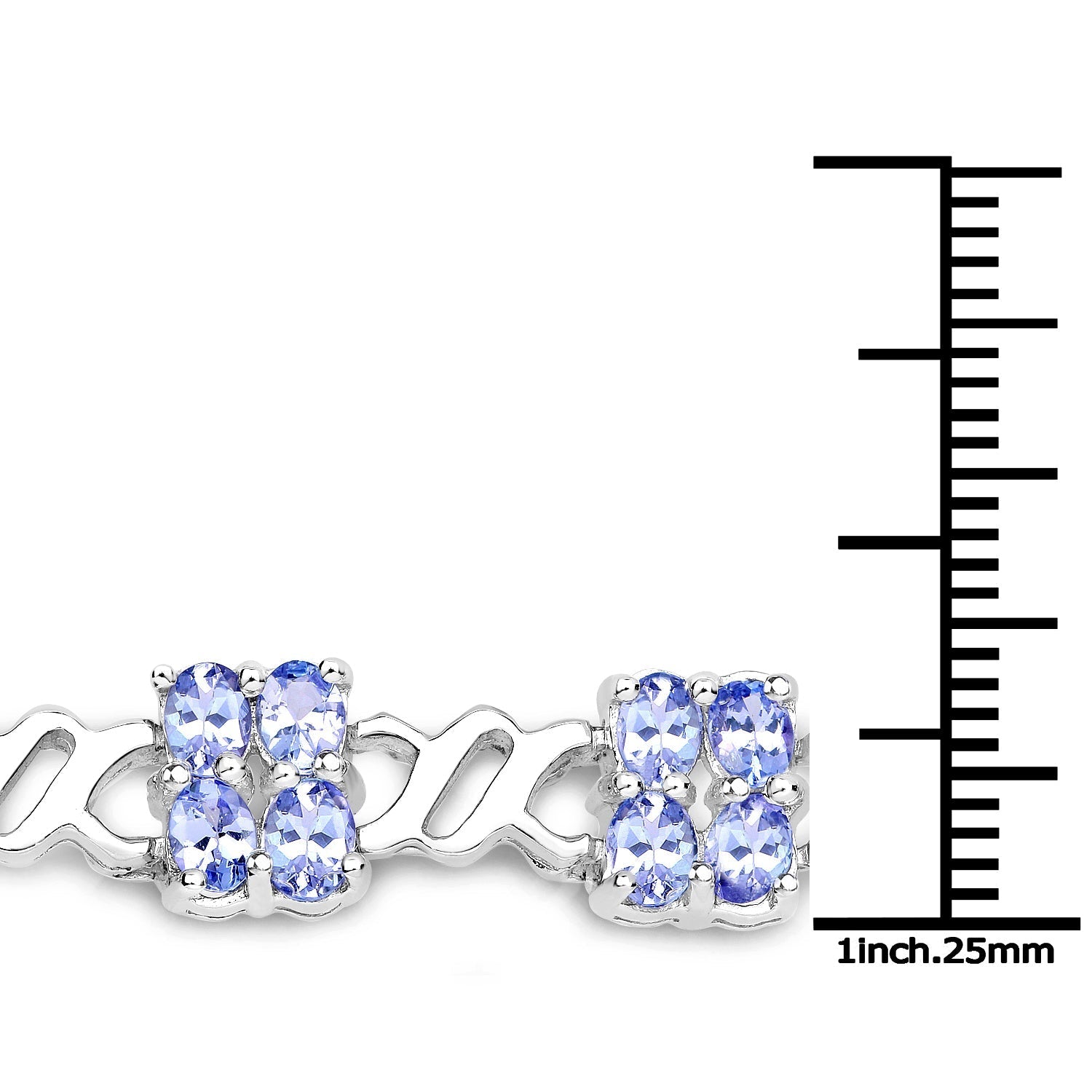 8.16 Carat Genuine Tanzanite .925 Sterling Silver Bracelet Bids.com