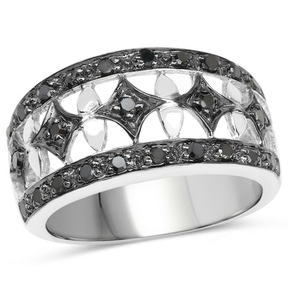 0.29 Carat Genuine Black Diamond .925 Sterling Silver Ring Bids.com