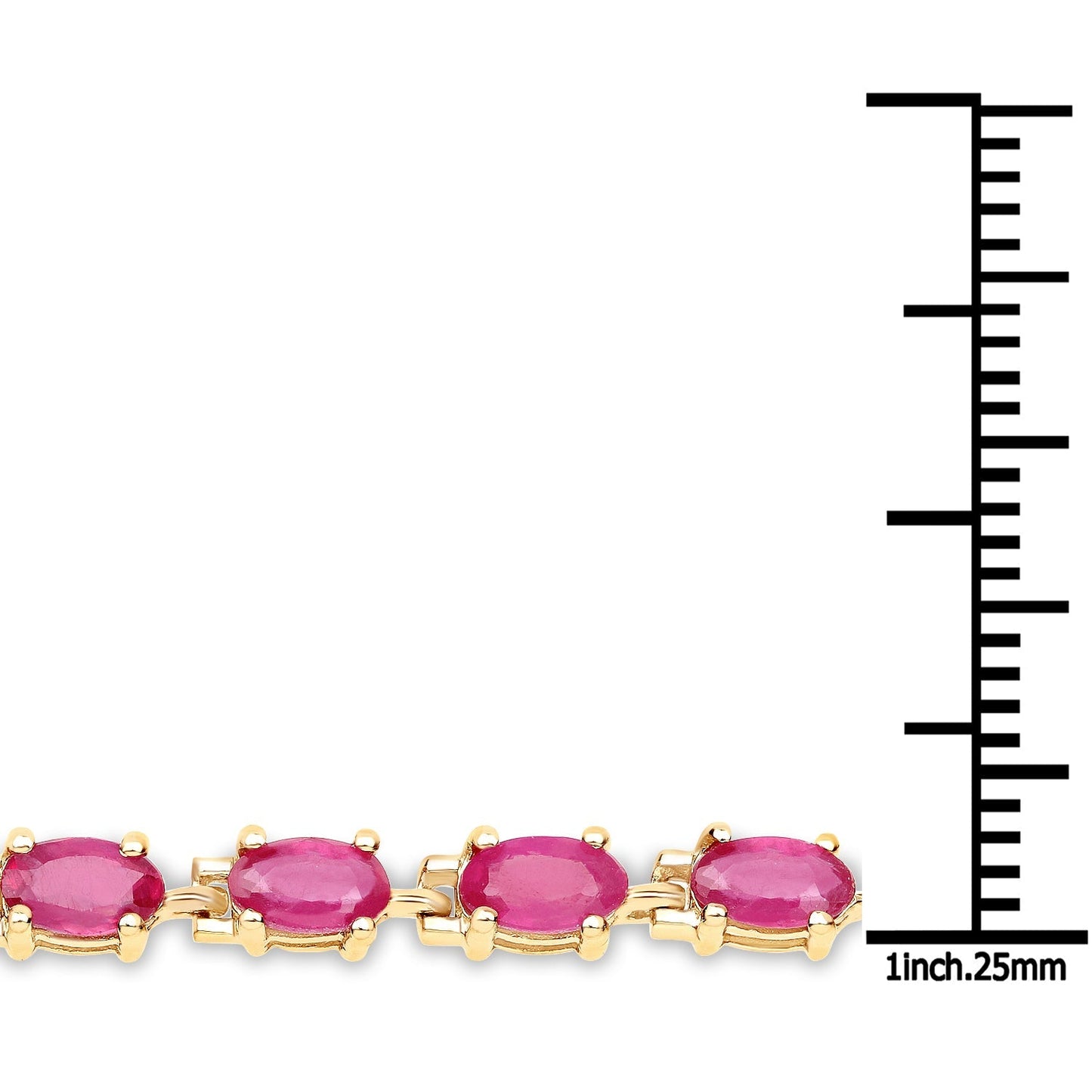 14K Yellow Gold Plated 7.00 Carat Glass Filled Ruby .925 Sterling Silver Bracelet Bids.com