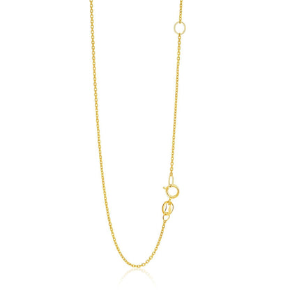 14k Yellow Gold Adjustable Cable Chain 1.1mm Bids.com