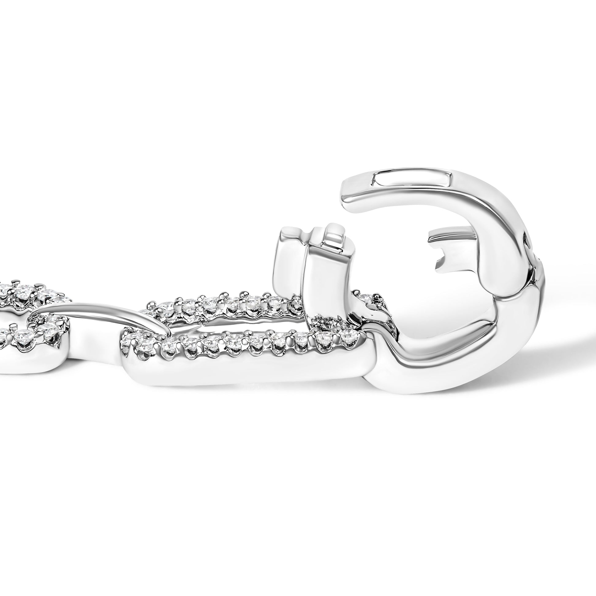 14K White Gold 1.00 Cttw Paperclip Link Bracelet Bids.com