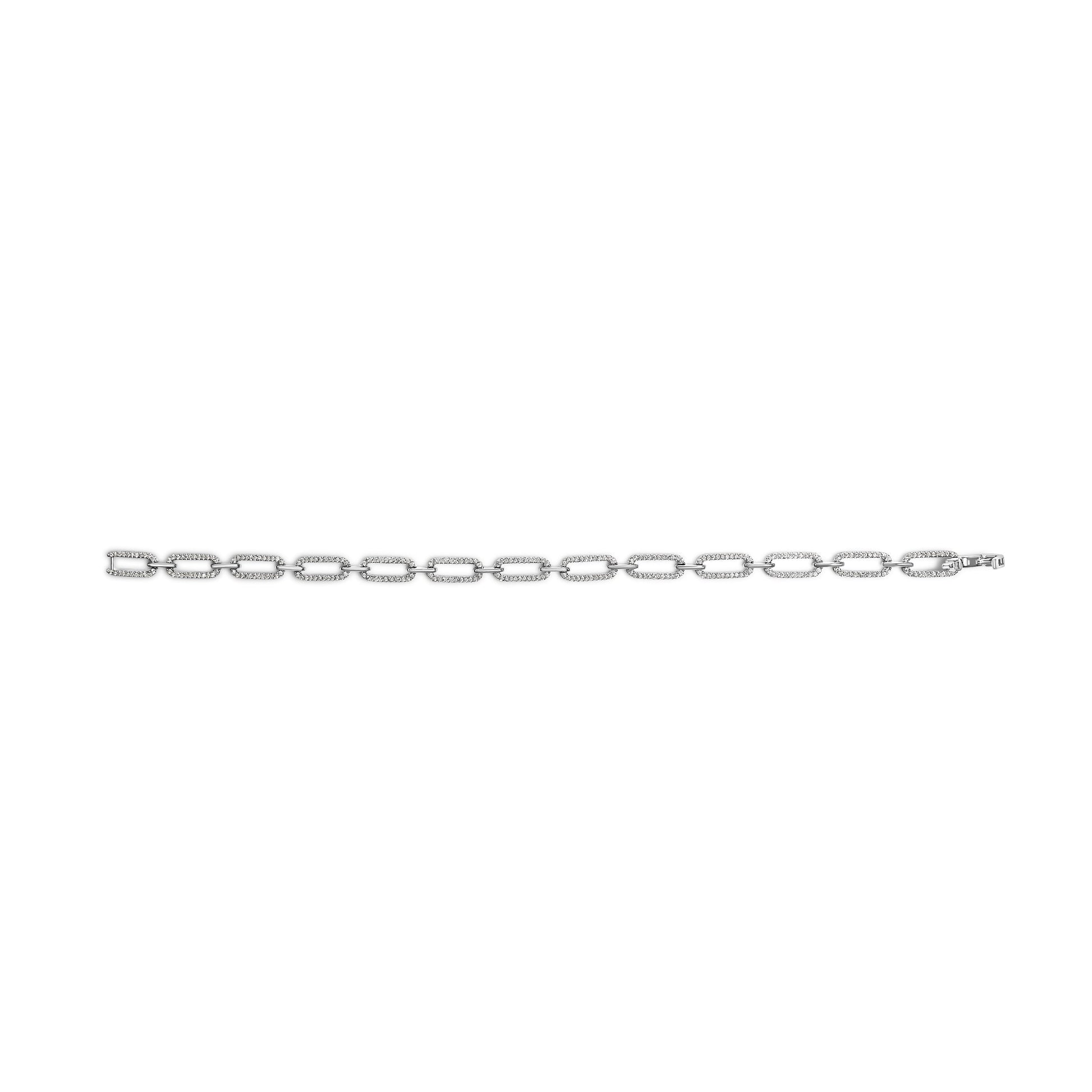 14K White Gold 1.00 Cttw Paperclip Link Bracelet Bids.com