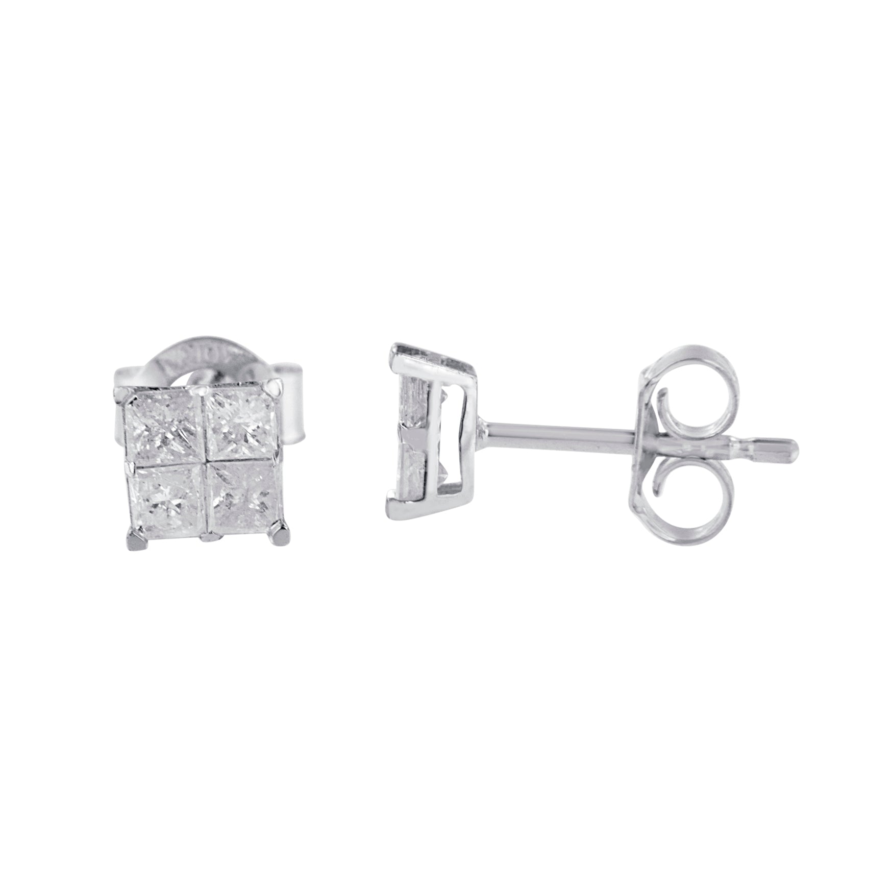 10k White Gold Diamond Stud Earrings (0.60 cttw, I-J Color, I2-I3 Clarity) Bids.com