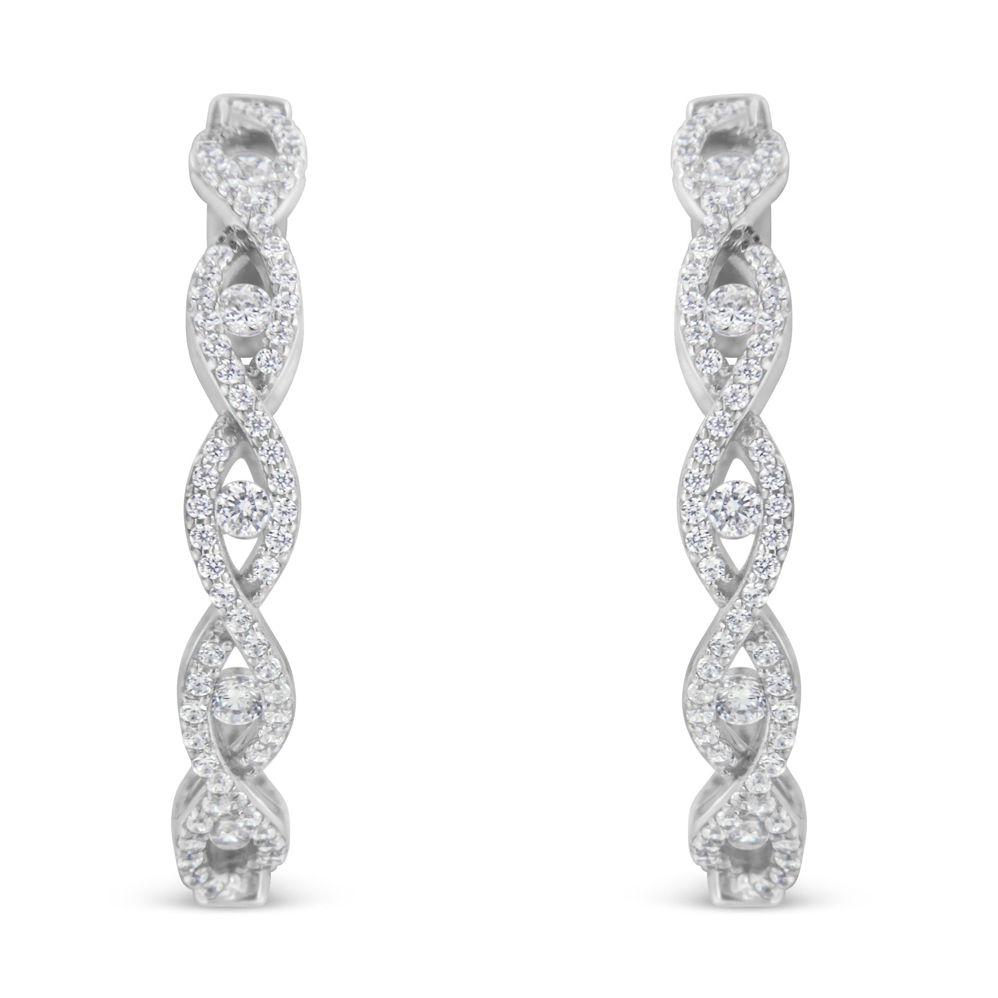 10K White Gold Diamond Hoop Earrings (1 1/2 cttw, H-I Color, I1-I2 Clarity) Bids.com
