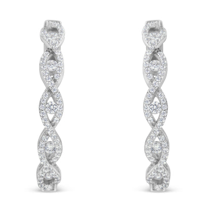 10K White Gold Diamond Hoop Earrings (1 1/2 cttw, H-I Color, I1-I2 Clarity) Bids.com