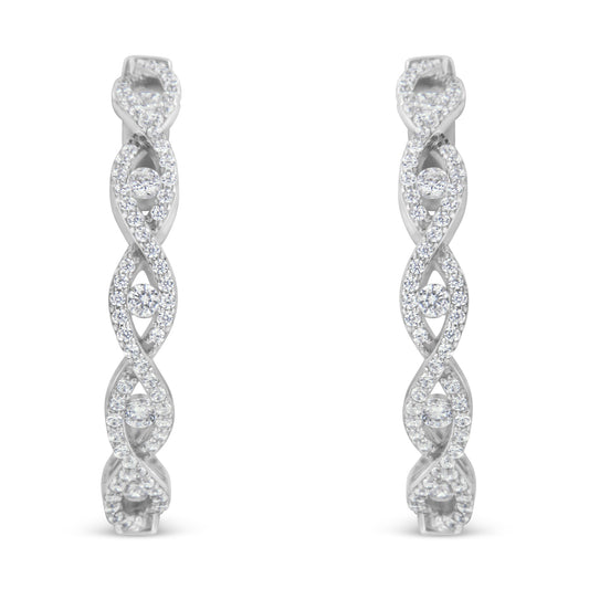 10K White Gold Diamond Hoop Earrings (1 1/2 cttw, H-I Color, I1-I2 Clarity) Bids.com