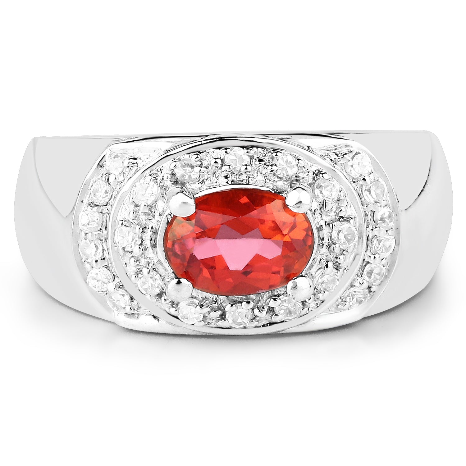 1.37 Carat Genuine Pink Topaz and White Cubic Zirconia .925 Sterling Silver Ring Bids.com