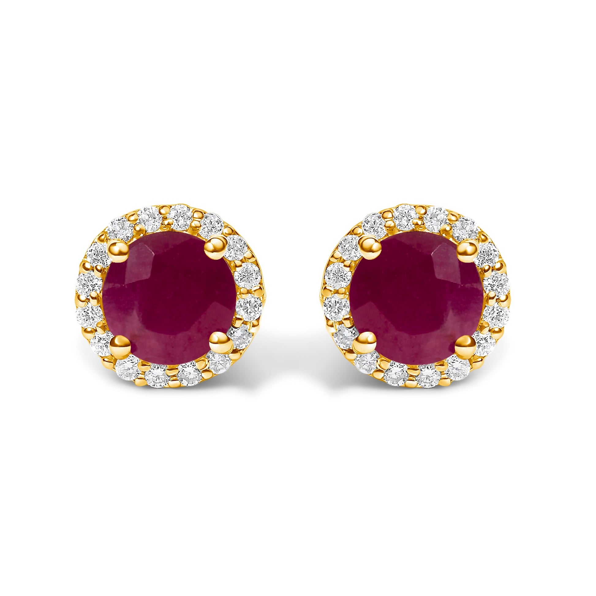10K White Gold Purple Amethyst and 1/6 Cttw Diamond Halo Stud Earring Bids.com