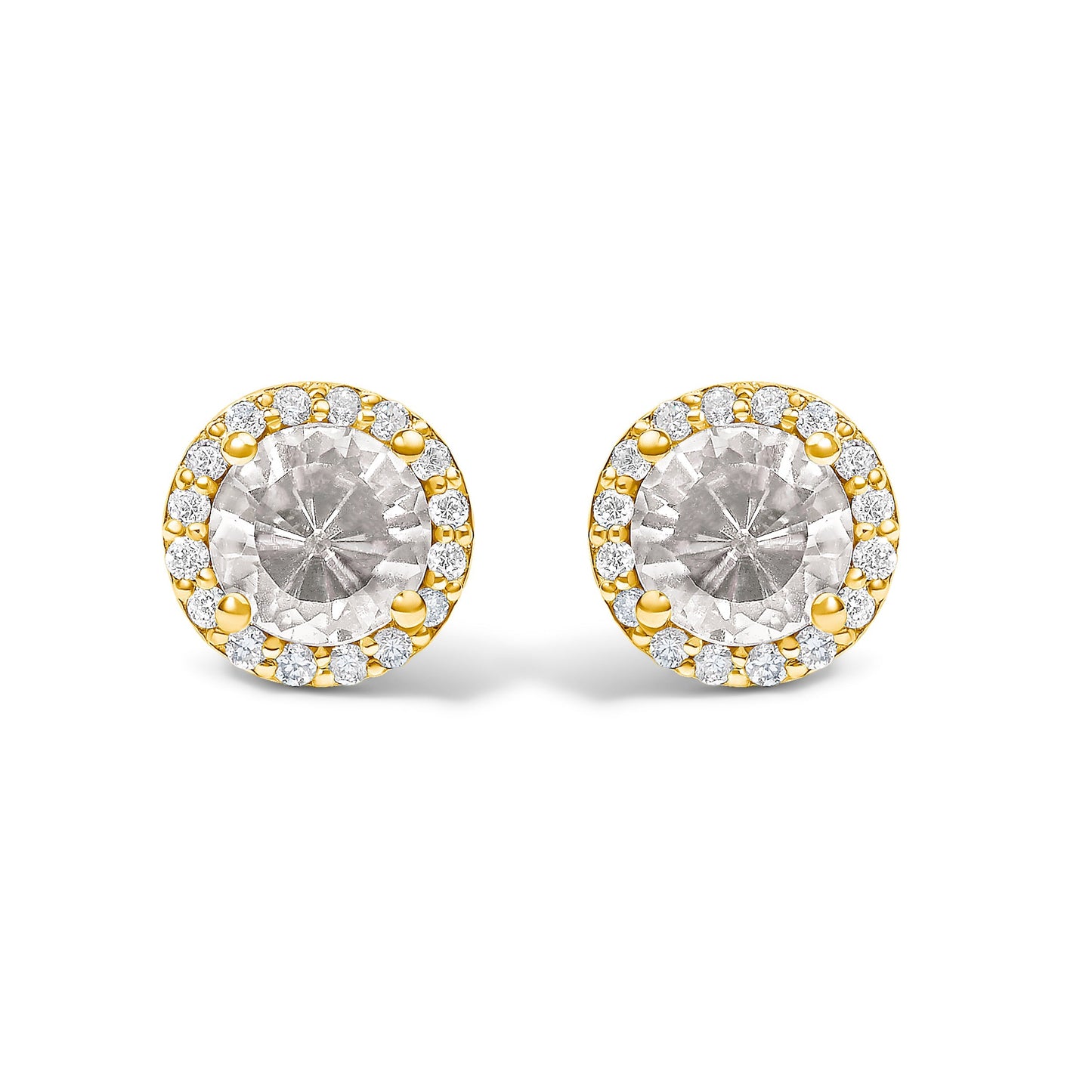 10K White Gold Purple Amethyst and 1/6 Cttw Diamond Halo Stud Earring Bids.com