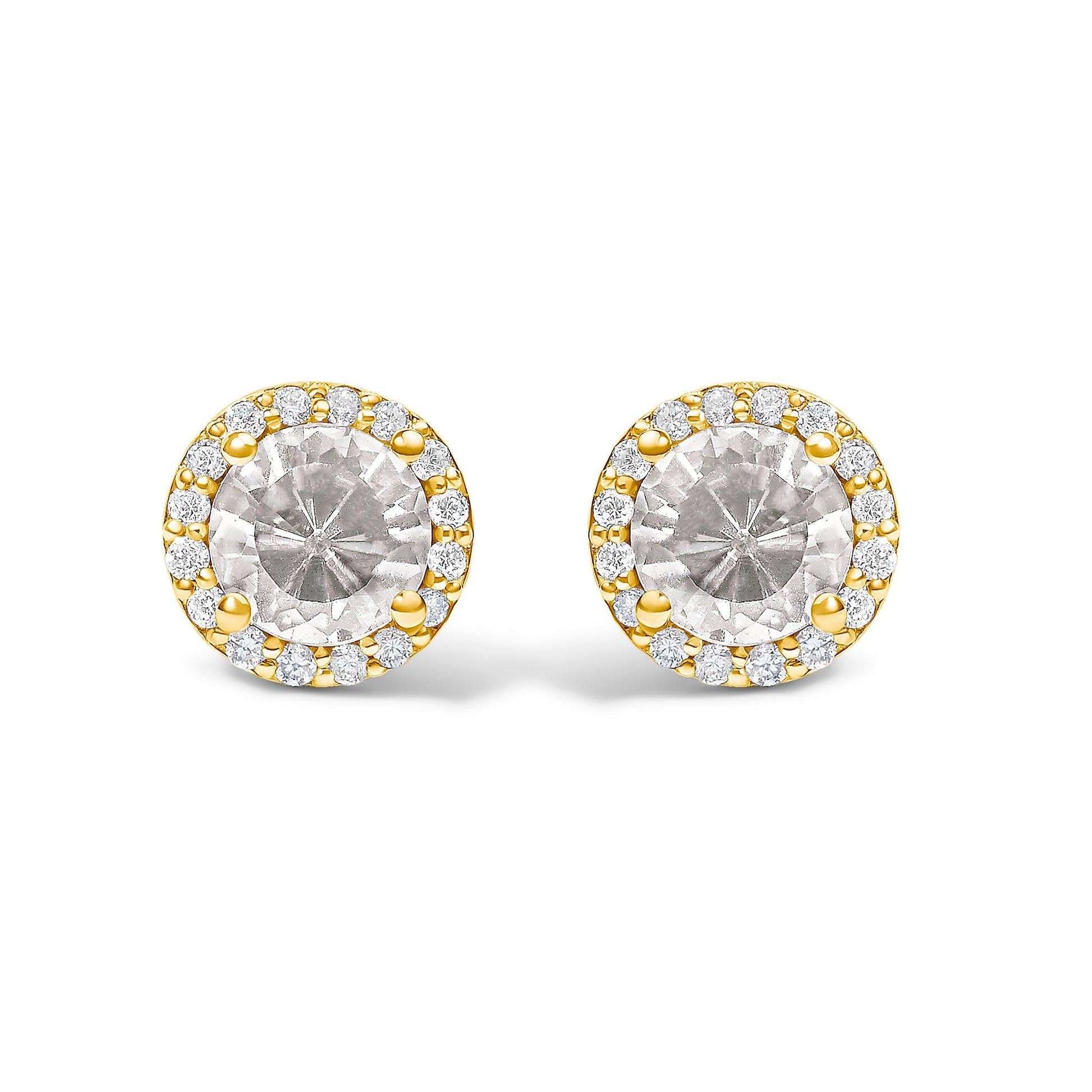 10K White Gold Purple Amethyst and 1/6 Cttw Diamond Halo Stud Earring Bids.com