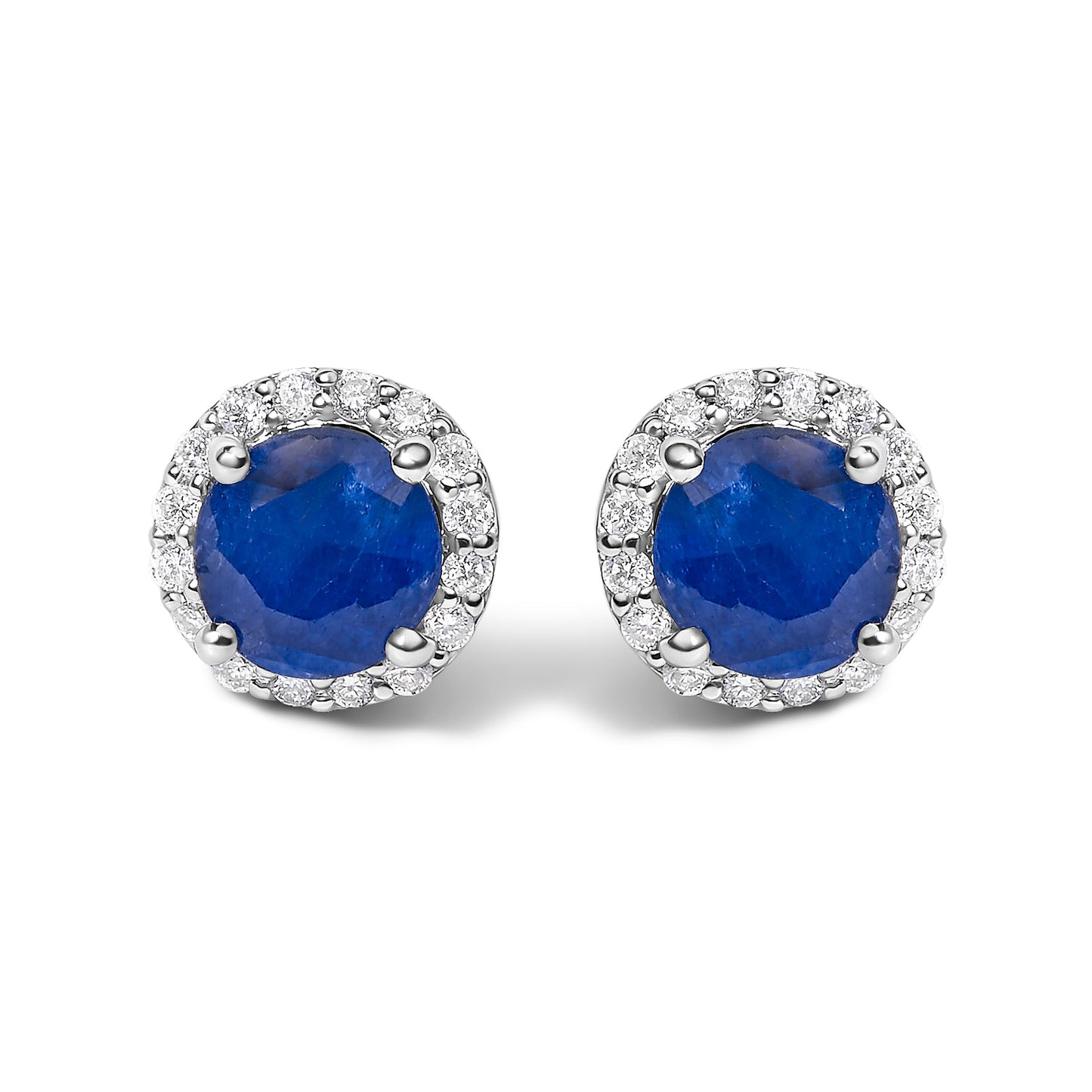 10K White Gold Purple Amethyst and 1/6 Cttw Diamond Halo Stud Earring Bids.com