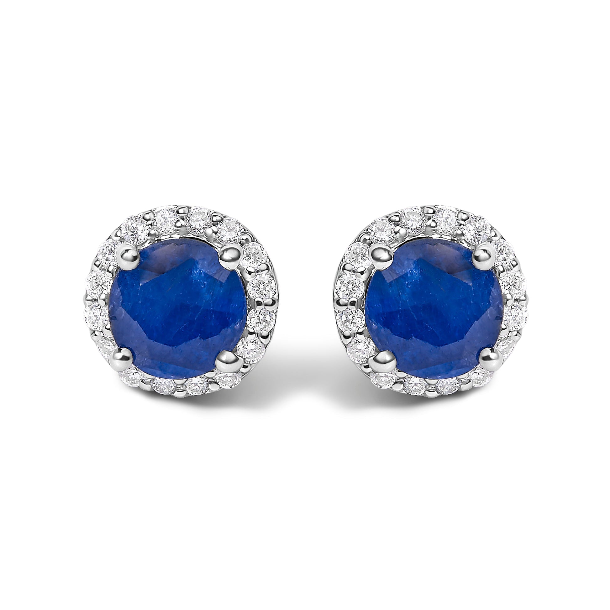10K White Gold Purple Amethyst and 1/6 Cttw Diamond Halo Stud Earring Bids.com