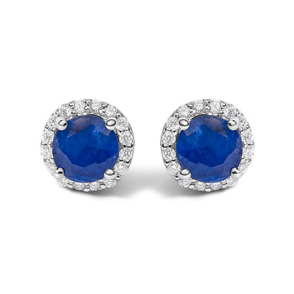 10K White Gold Purple Amethyst and 1/6 Cttw Diamond Halo Stud Earring Bids.com