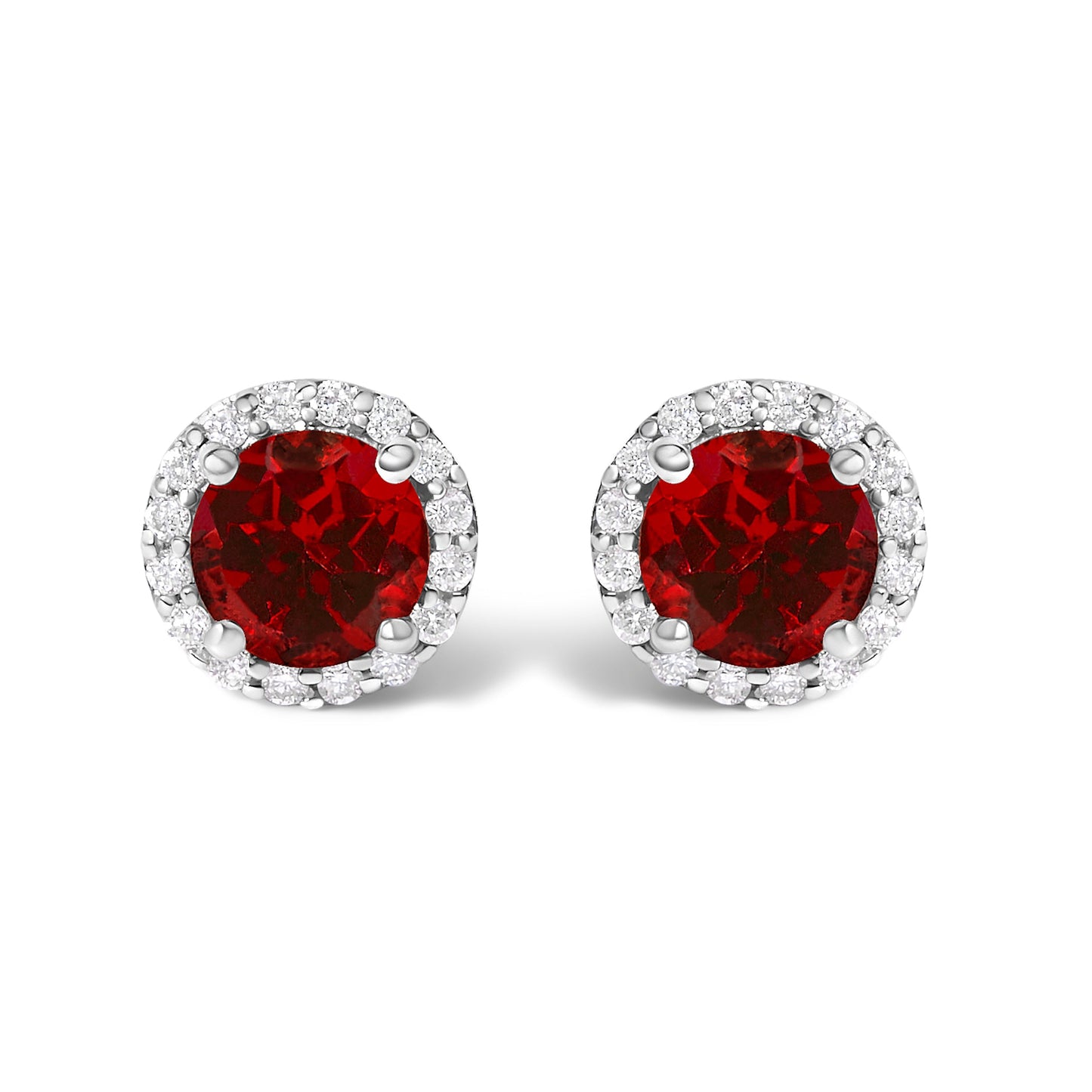 10K White Gold Purple Amethyst and 1/6 Cttw Diamond Halo Stud Earring Bids.com