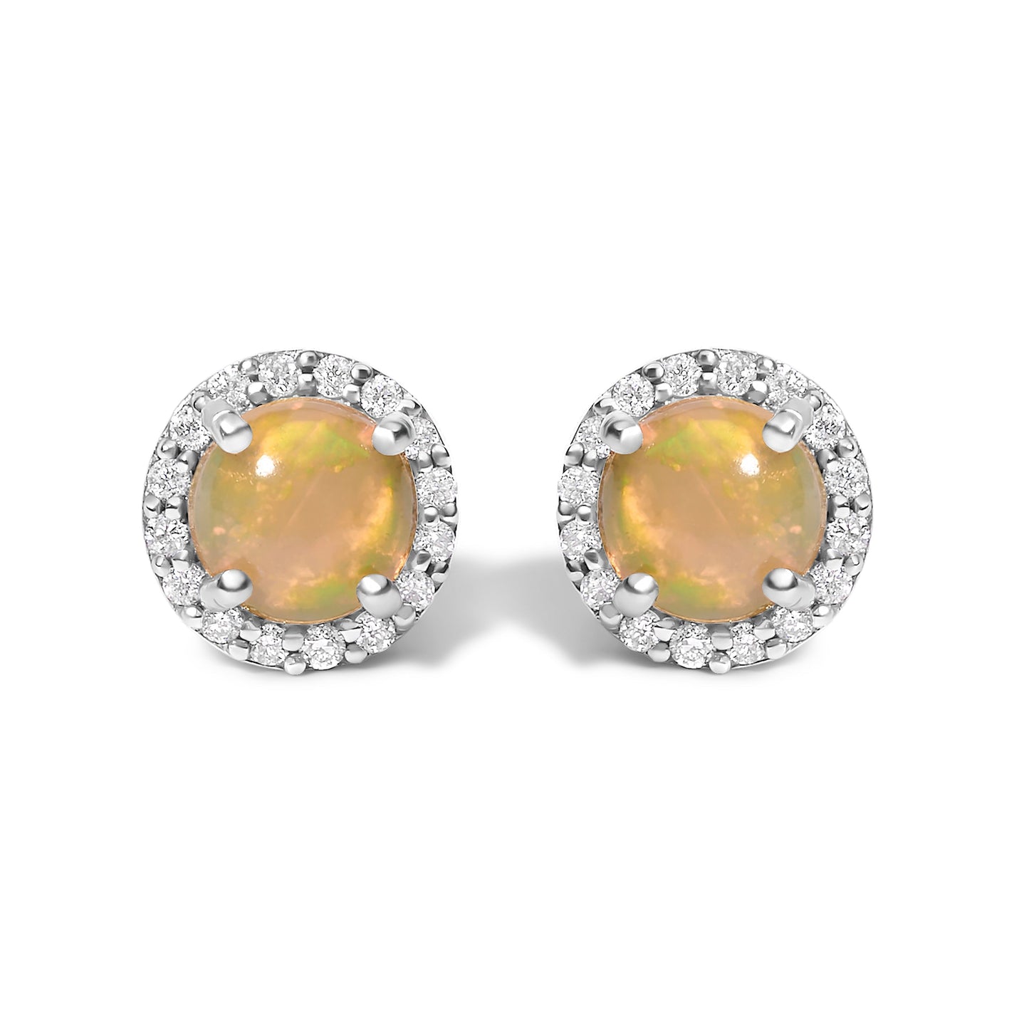 10K White Gold Purple Amethyst and 1/6 Cttw Diamond Halo Stud Earring Bids.com