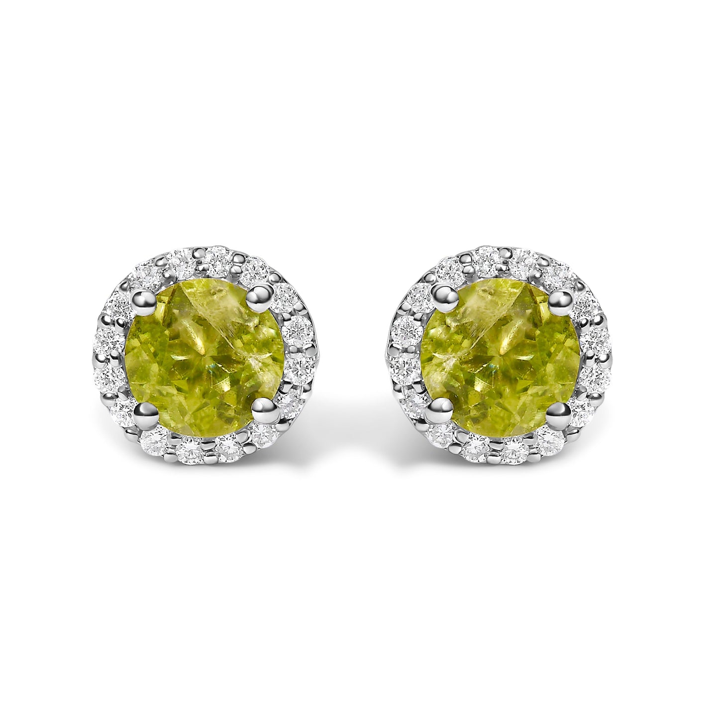 10K White Gold Purple Amethyst and 1/6 Cttw Diamond Halo Stud Earring Bids.com
