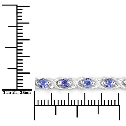 0.91 Carat Genuine Tanzanite .925 Sterling Silver Bracelet Bids.com