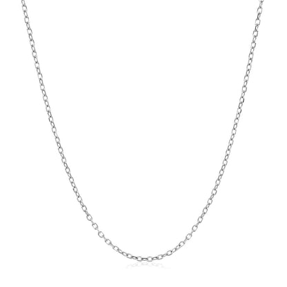 14k White Gold Faceted Cable Link Chain 1.3mm Bids.com