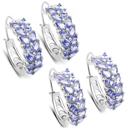 3.92 Carat Genuine Tanzanite .925 Sterling Silver Earrings Bids.com