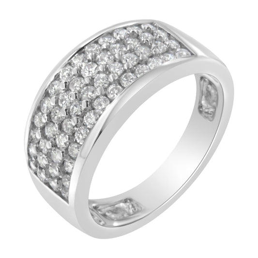 14K White Gold Round Cut Diamond Ring (1.0 Cttw, H-I Color, SI2-I1 Clarity) - Size 6-1/2 Bids.com