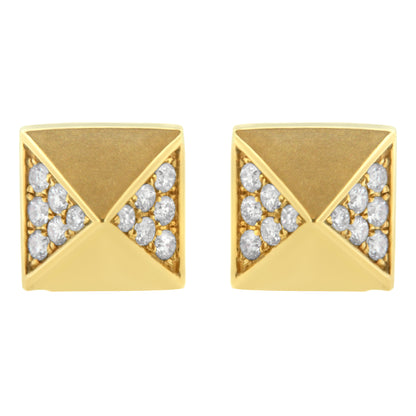14K Yellow Gold 1/4 Cttw Diamond Pyramid Stud Earring (G-H Color, SI1-SI2 Clarity) Bids.com