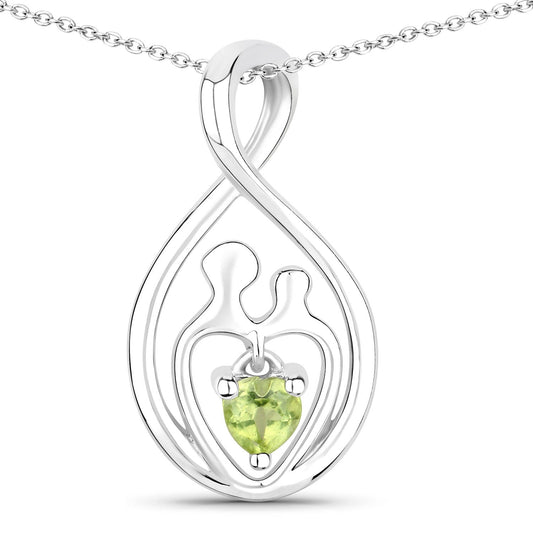 0.15 Carat Genuine Peridot .925 Sterling Silver Pendant Bids.com