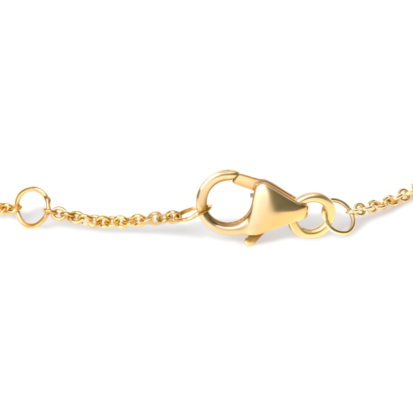 10K Yellow Gold Blue Sapphire and Diamond Accent Evil Eye Station Link Bracelet  (H-I Color, I1-I2 Clarity) - Size 7" Bids.com