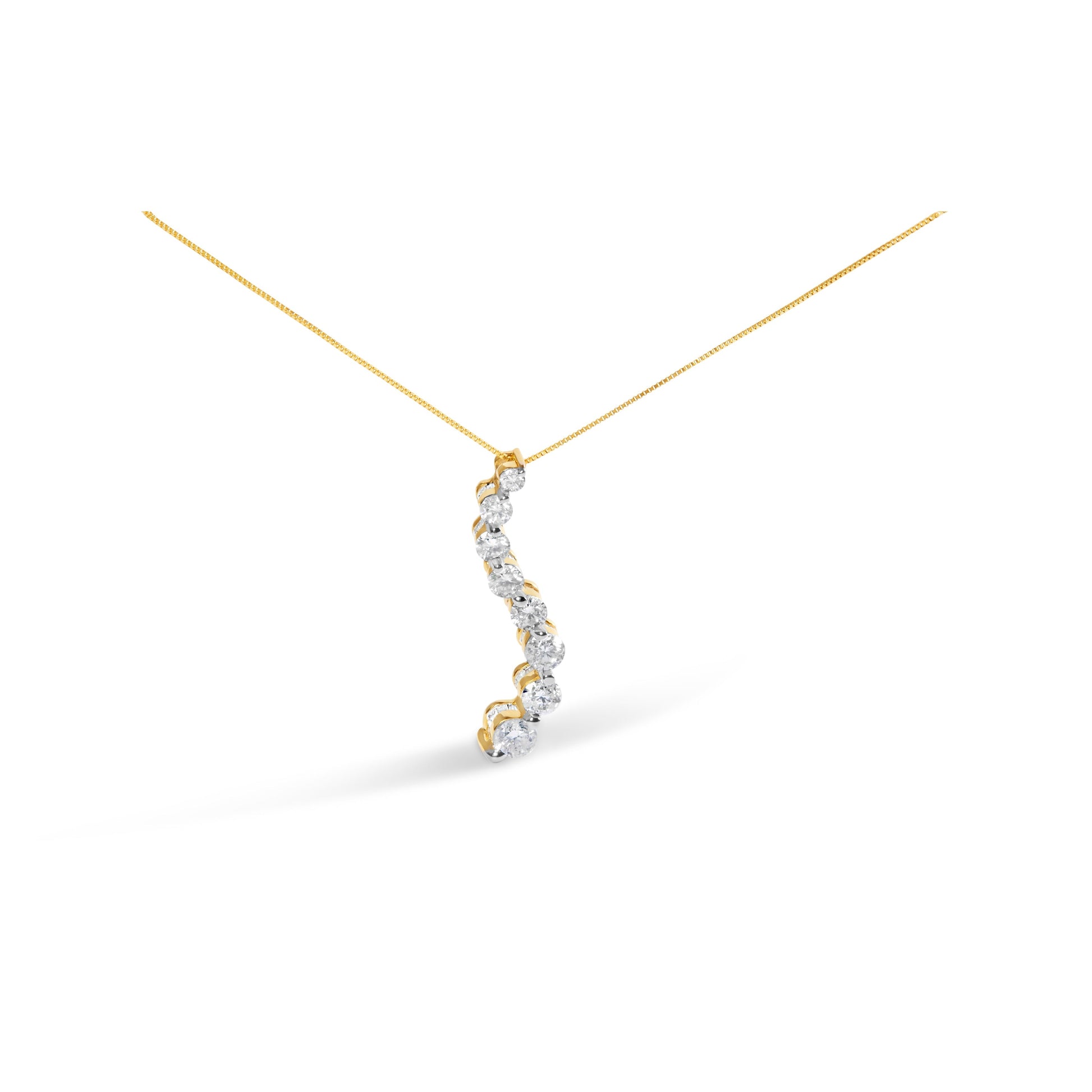 AGS Certified 14k White Gold 3.0 Cttw Baguette and Brilliant Round-Cut Diamond Journey 18" Pendant Necklace (F-G Color, I1-I2 Clarity) Bids.com