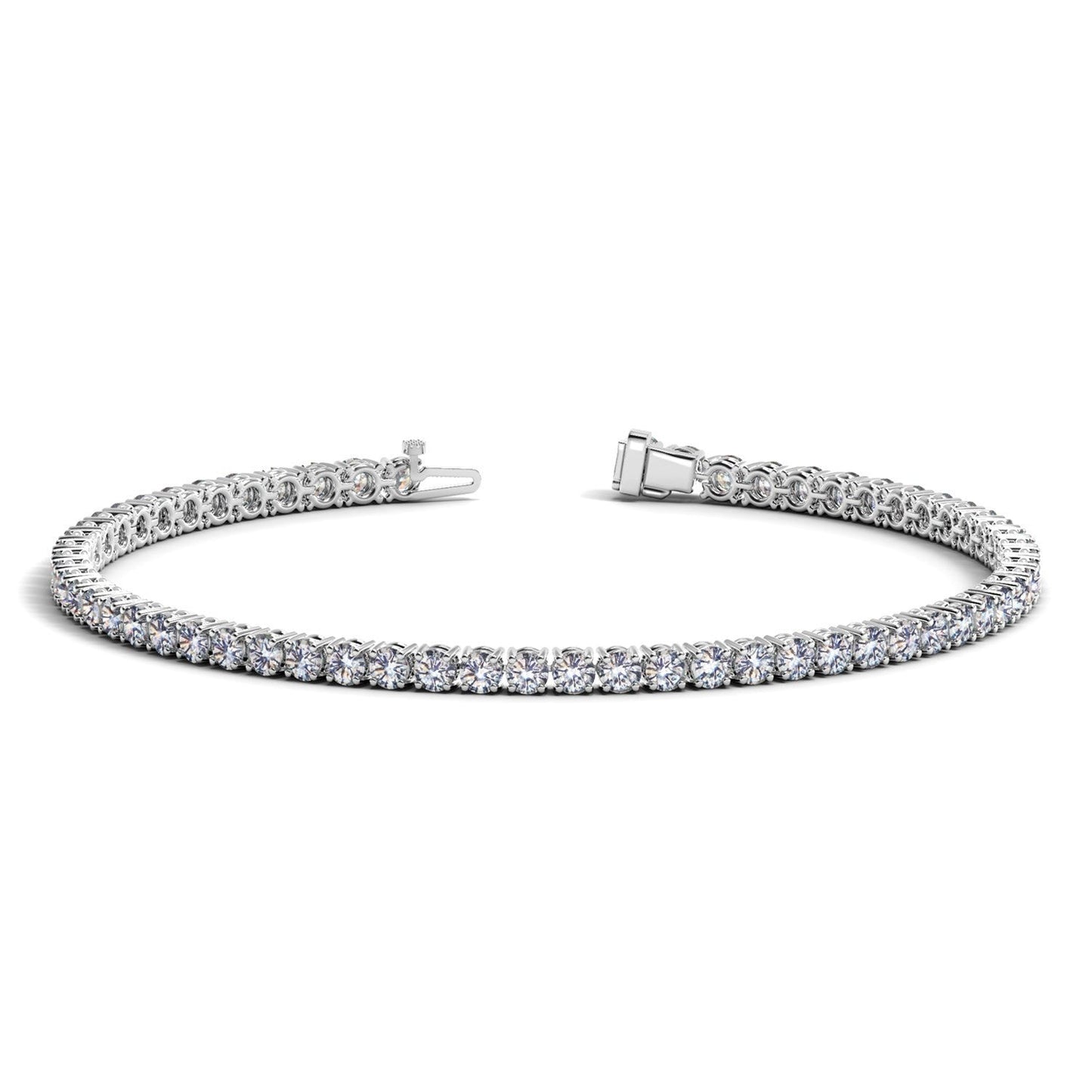 Lab Grown Round Diamond Tennis Bracelet in 14k White Gold (4 cctw F/G  VS2/SI1) Bids.com