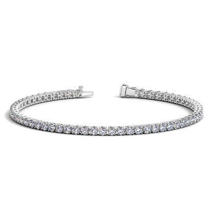 Lab Grown Round Diamond Tennis Bracelet in 14k White Gold (4 cctw F/G  VS2/SI1) Bids.com