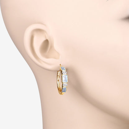 2.66 Carat Genuine Blue Topaz and White Topaz .925 Sterling Silver Earrings Bids.com