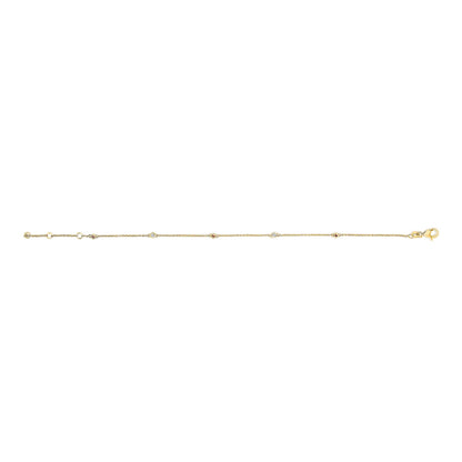 14K Yellow Gold Alternating Red Ruby and White Diamond Bezel Station Chain Bracelet (I-J Color, SI2-I1 Clarity) - 7.5" Inches Bids.com