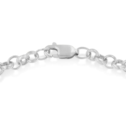 10K Yellow Gold 1/10 Cttw Diamond Awareness Ribbon & Heart Charm on 7" .925 Sterling Silver Rolo Bracelet (H-I Color, I1-I2 Clarity) Bids.com