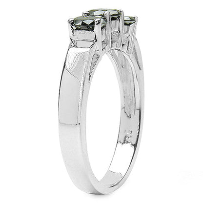 0.99 Carat Genuine Black Diamond .925 Sterling Silver Ring Bids.com