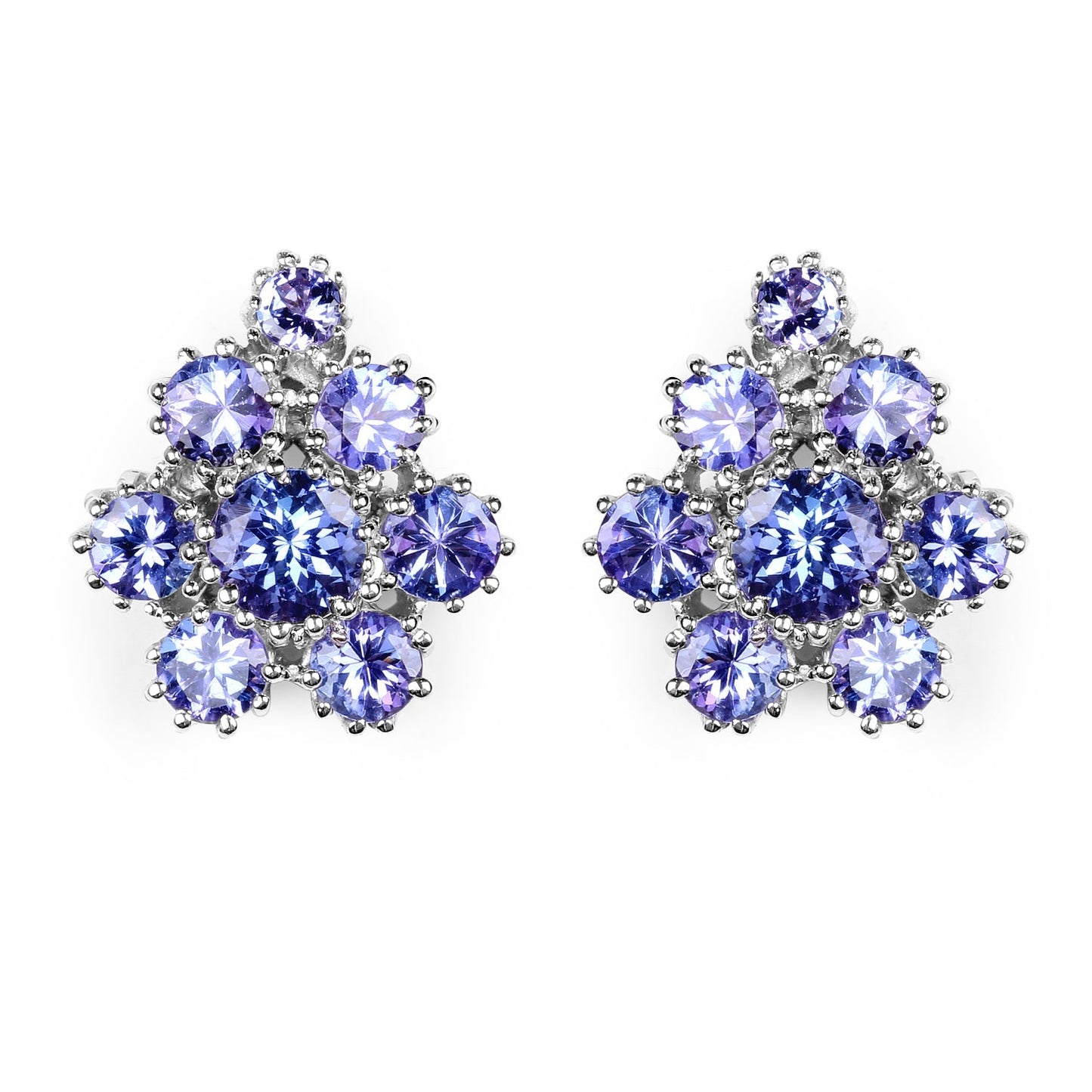 4.26 Carat Genuine Tanzanite .925 Sterling Silver Earrings Bids.com