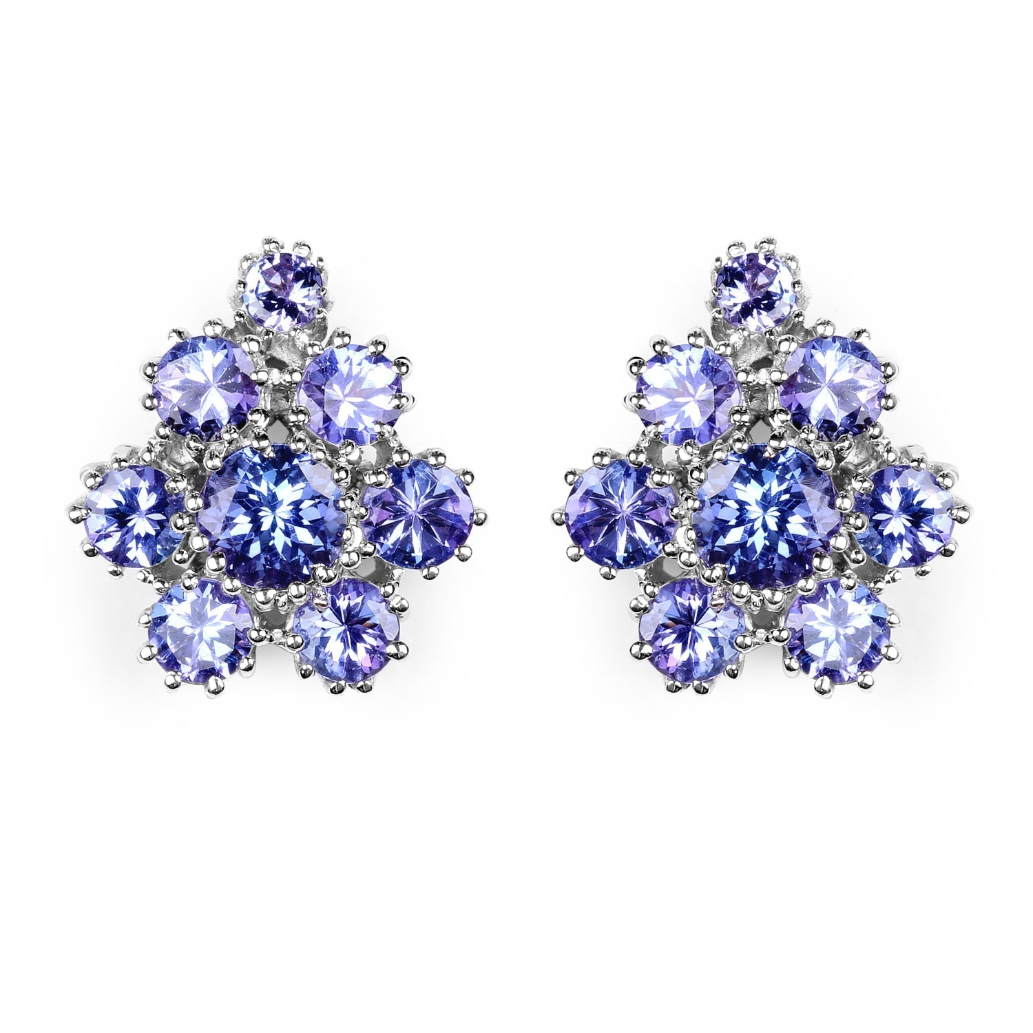 4.26 Carat Genuine Tanzanite .925 Sterling Silver Earrings Bids.com