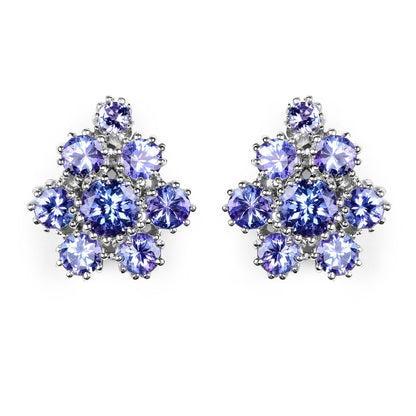 4.26 Carat Genuine Tanzanite .925 Sterling Silver Earrings Bids.com