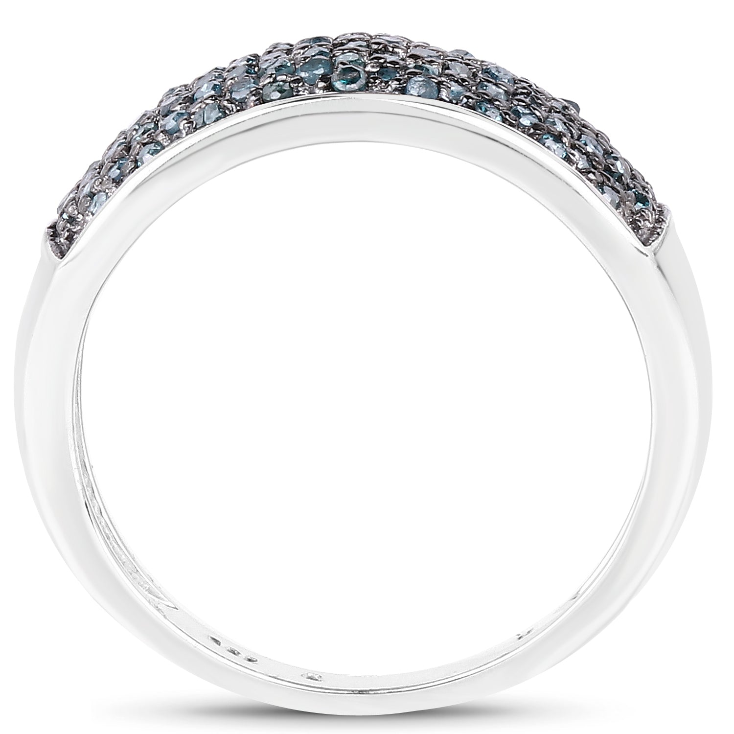 0.42 Carat Genuine Blue Diamond .925 Sterling Silver Ring Bids.com