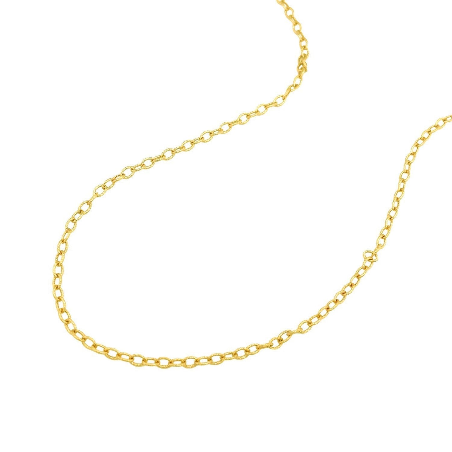 2.5mm 14k Yellow Gold Pendant Chain with Textured Links Bids.com