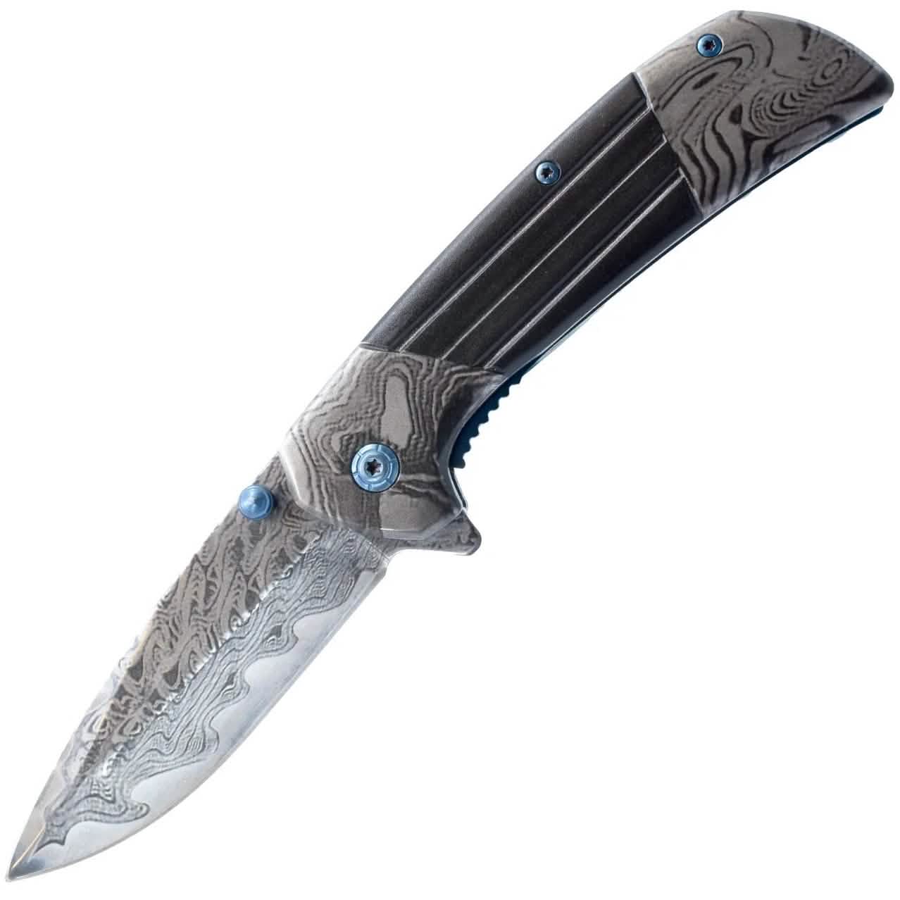 7.75" Titanium & Damascus Folding Knife DailySale