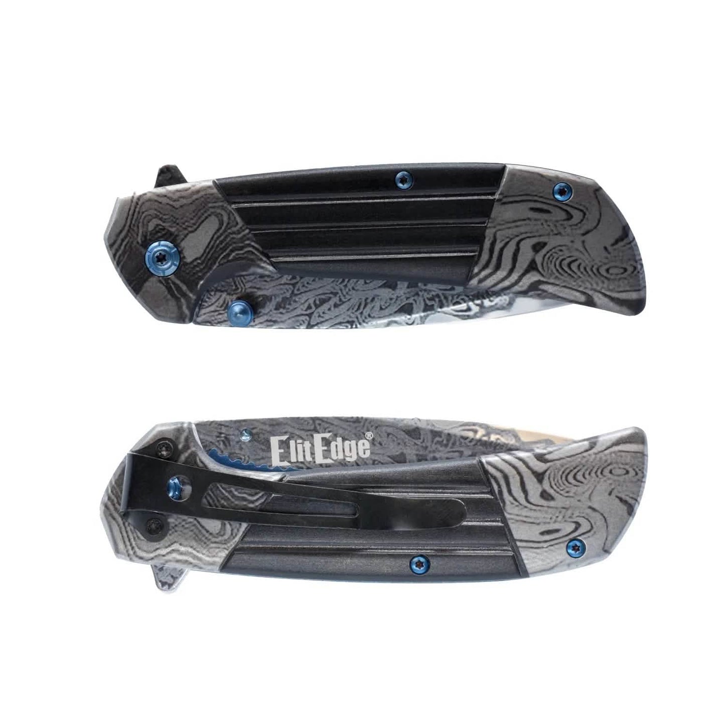7.75" Titanium & Damascus Folding Knife DailySale